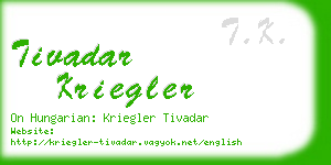 tivadar kriegler business card